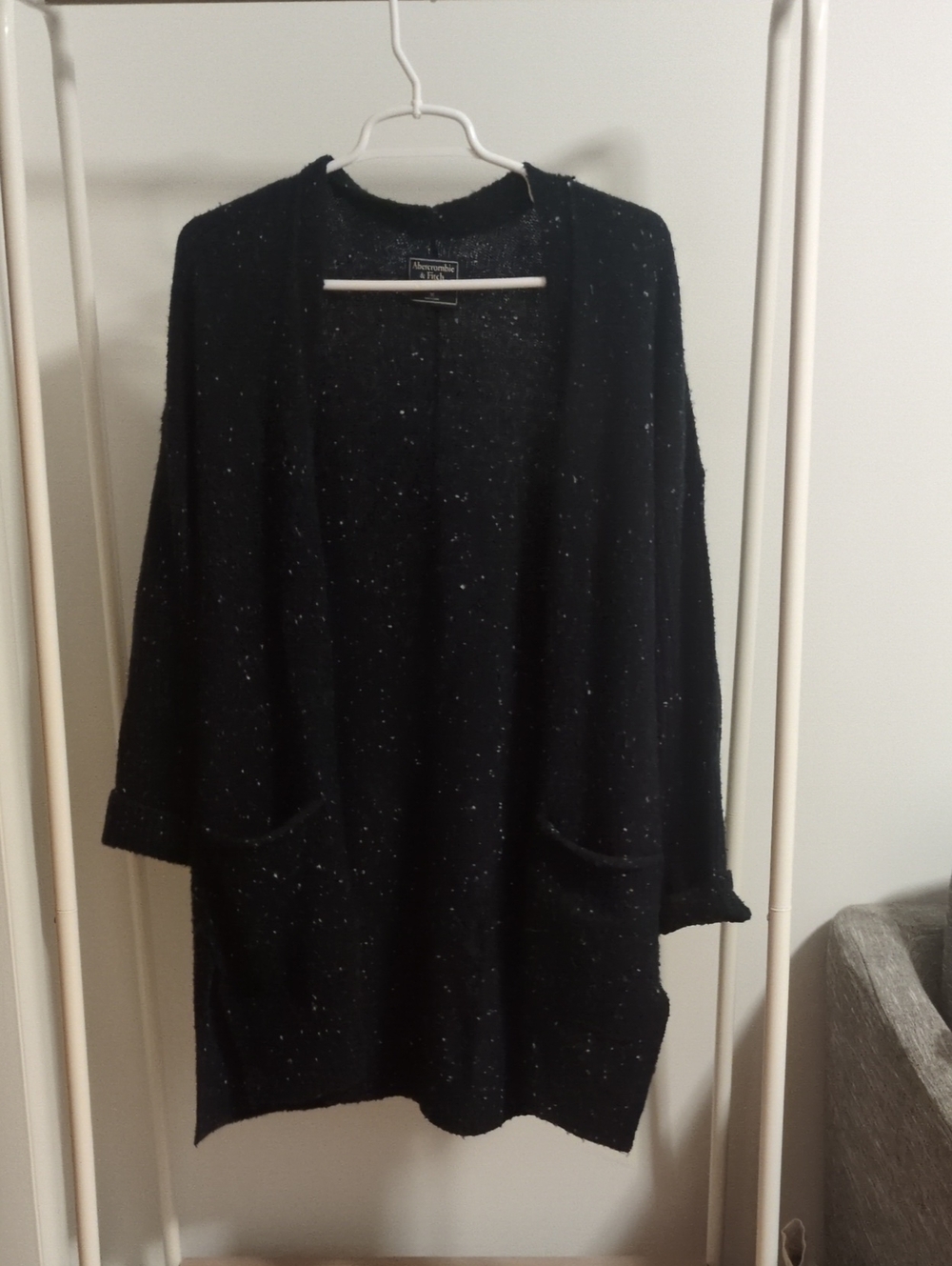 A & F Navy Blue Marled Cardigan